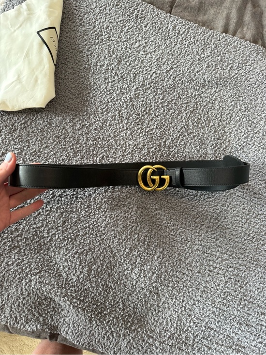 Gucci Accessories - Gucci Double G Black Leather Belt with Gold Buckle